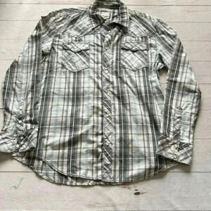 BKE Athletic Fit Mens XL Western Pearl Snap Cowboy Rodeo Long Sleeve Shi…